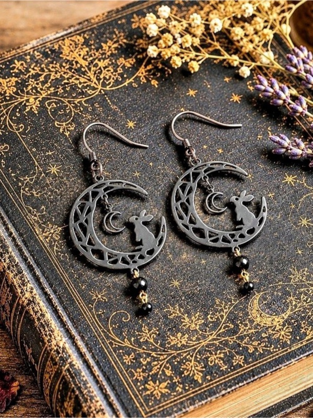 Moon Gazing Hare Earrings
